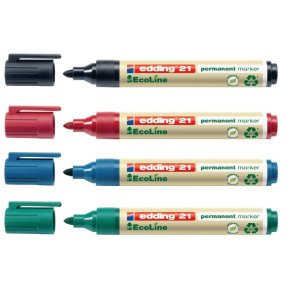 edding 21 Permanent EcoLine marker st med 4 penne