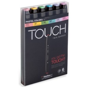 Touch TWIN marker st med 6 stk. Pastel colours