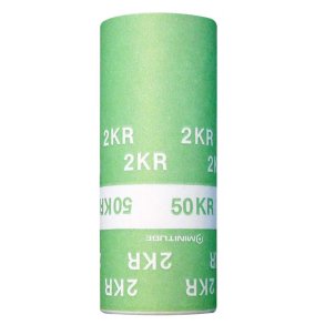 M�nt Papirtutter 2 kroner Gr�n Kasse med 1800 stk.