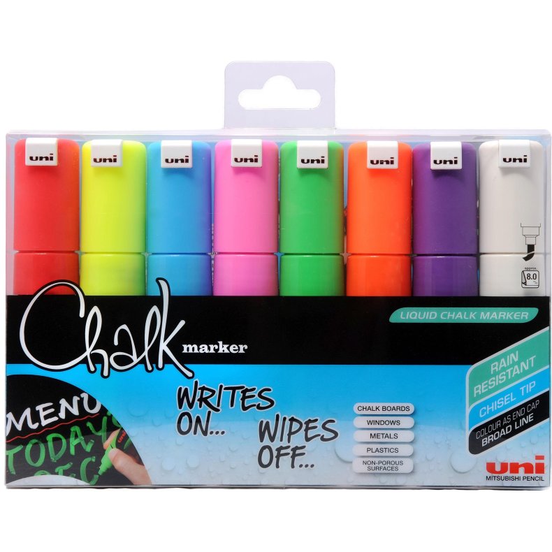 Uni Chalkmarker PWE-8K 8 stk. s�t