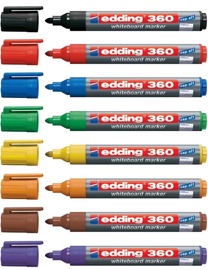 edding 360/8 whiteboard marker sæt med 8 stk. - Whiteboard markere ...
