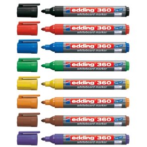 edding 360/8 whiteboard marker st med 8 stk.